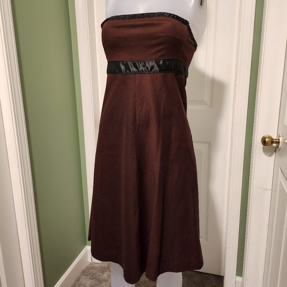 Strapless Burgundy Summer Dress - Picture 1 of 3
